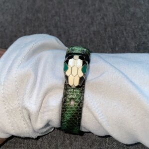 Authentic Bvlgari serpent leather snake print bracelet